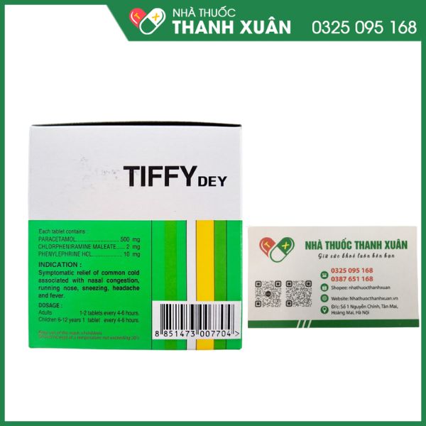 Tiffy dey giảm triệu chứng cảm cums, cảm lạnh